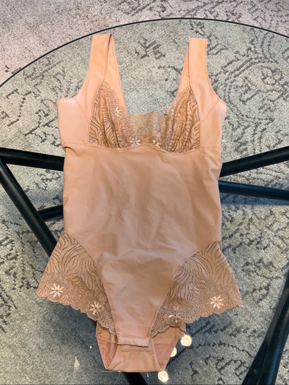 Simone Perele Nude Lace Trim Shapewear Bodysuit 3